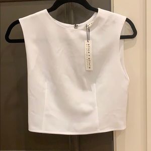 NTW Alice and olivia white crop top